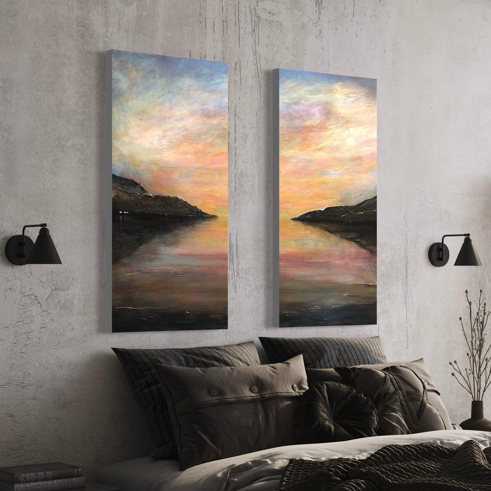 Loch Ness Glow Diptych Canvas Print