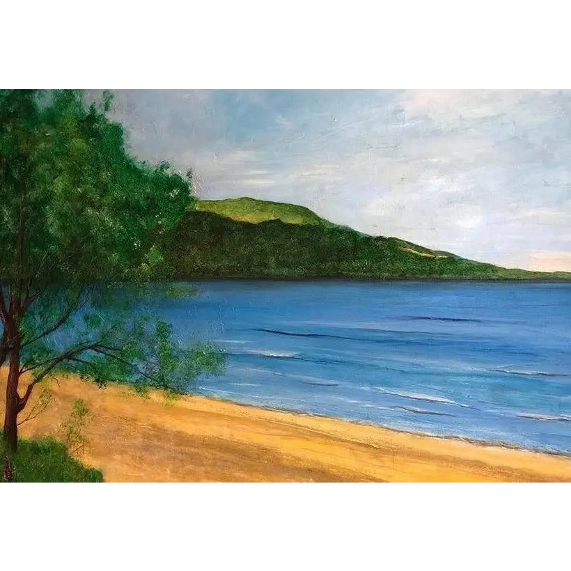 Beachside landscape painting from Loch Rannoch art, Scottish artist scenic wall decor