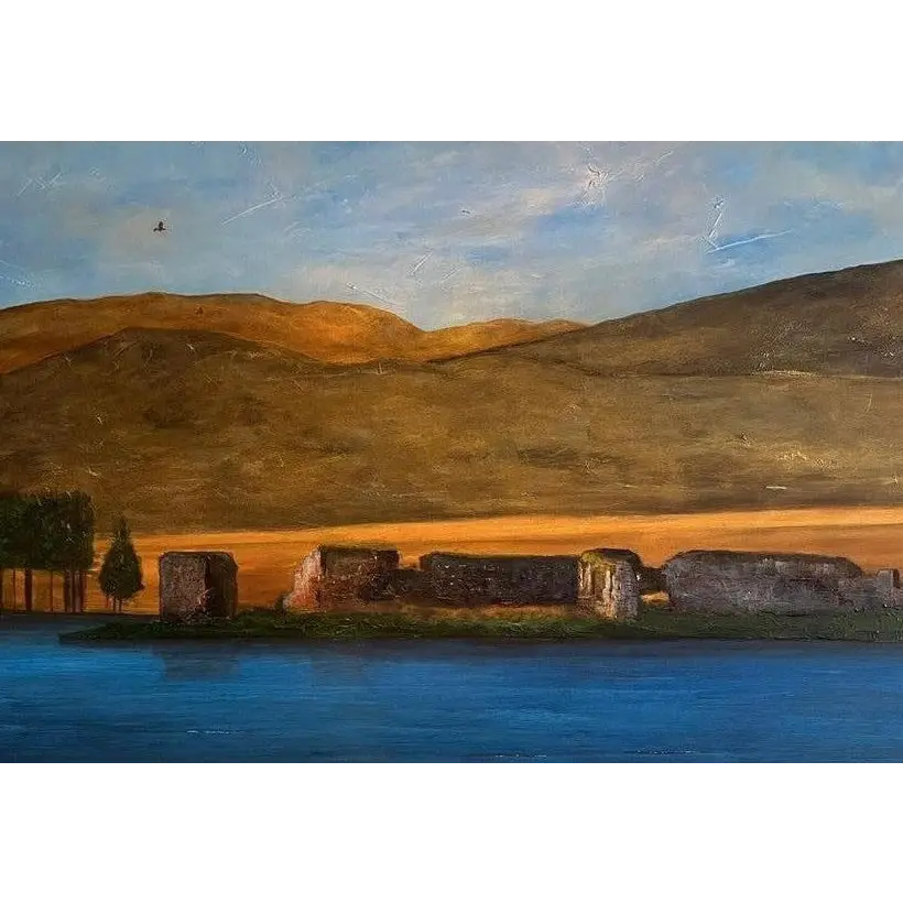 Rustic stone ruins of Lochindorb Castle Scottish artist castle art prints
