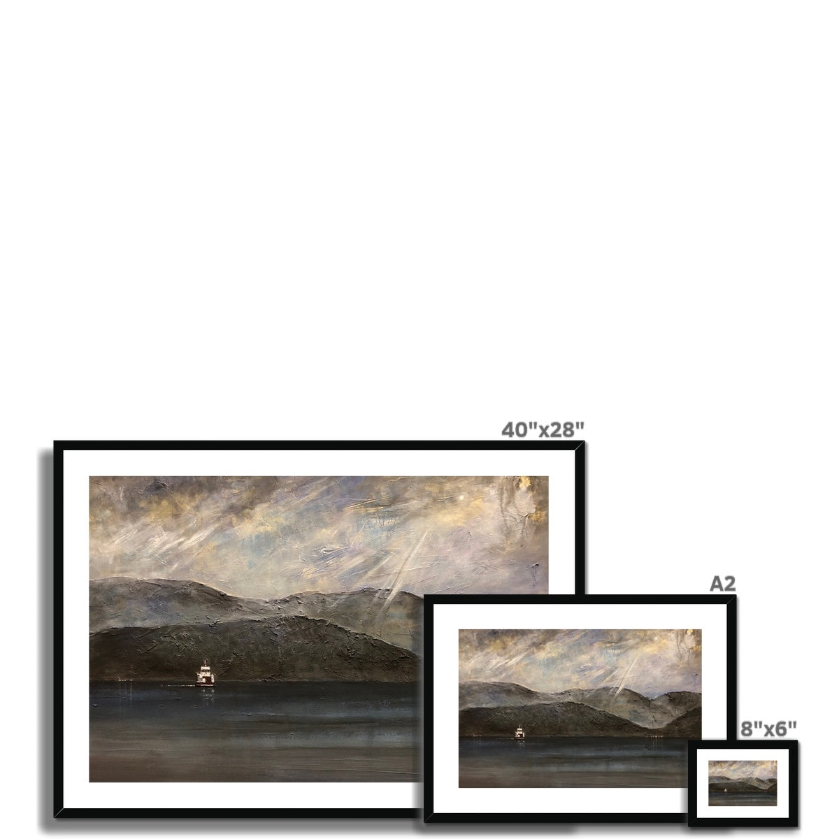 Lochranza Moonlit Ferry Framed & Mounted Print