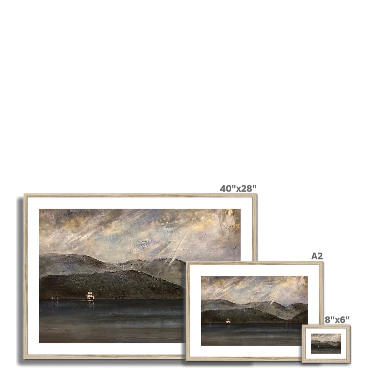 Lochranza Moonlit Ferry Framed & Mounted Print