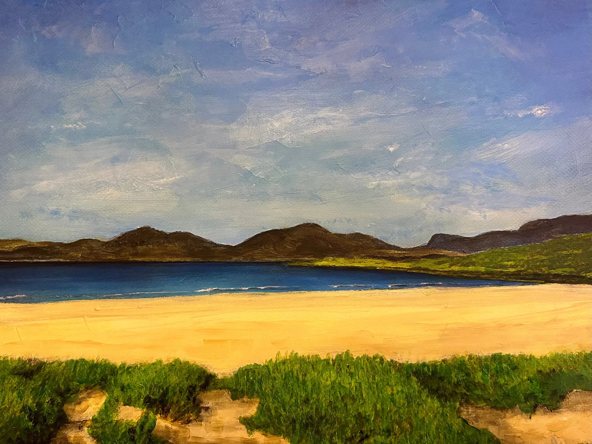 Luskentyre Beach Original Painting - Scottish Artist Hebridean Islands Art Gallery Scotland