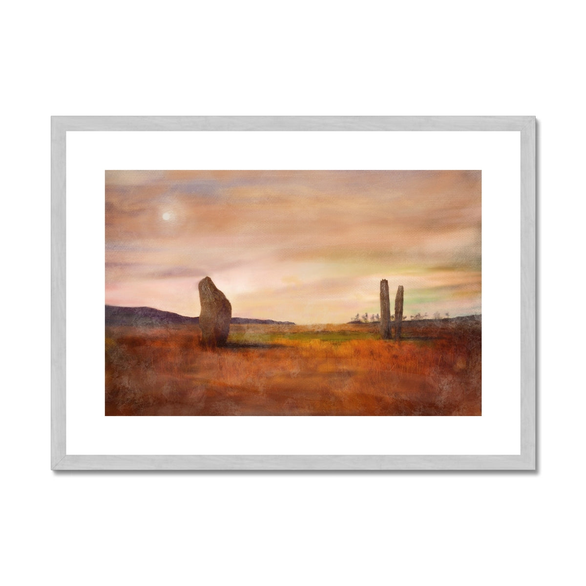 Machrie Moor Moonlight Antique Framed & Mounted Print