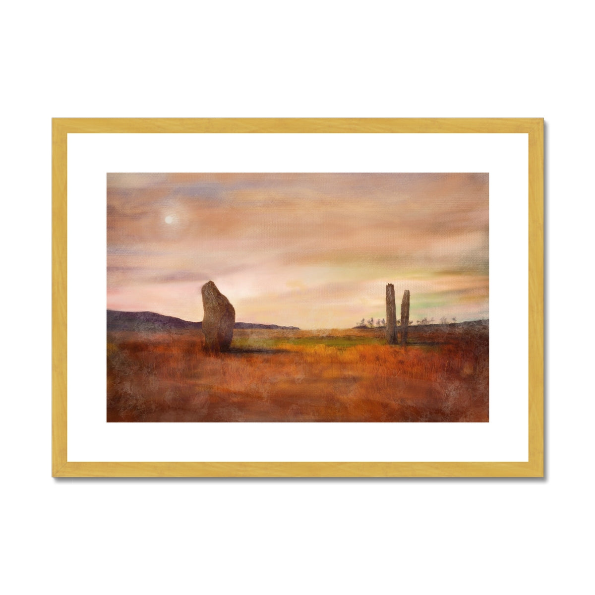 Machrie Moor Moonlight Antique Framed & Mounted Print