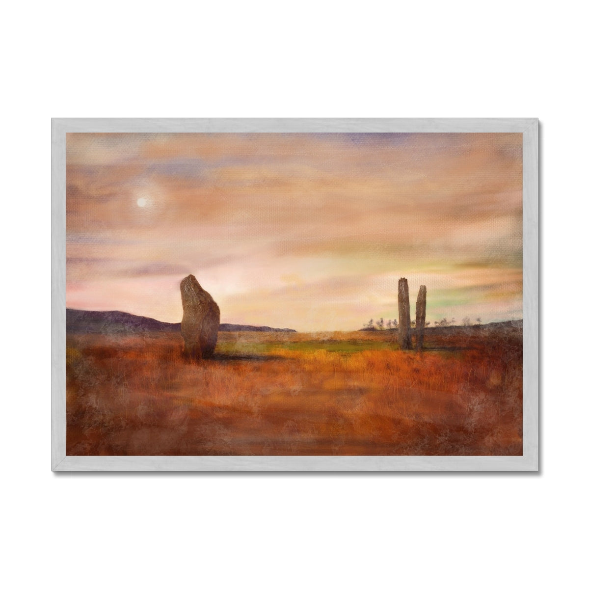 Machrie Moor Moonlight Antique Framed Print