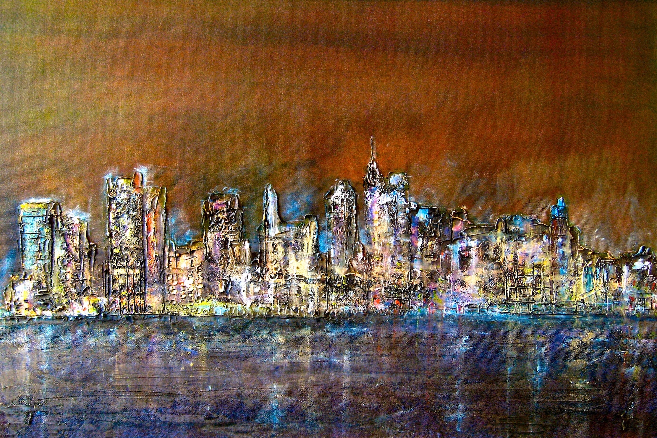 Manhattan Nights Statement Interior Wall Art Canvas