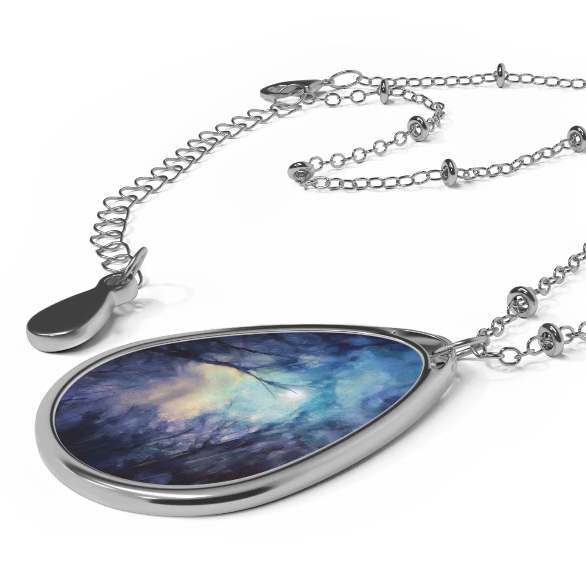A Moonlit Highland Wood | Scottish Art Jewellery | Necklace - Highlands & Lowlands Gallery Scotland Worldwide Shipping Silver-toned Metal