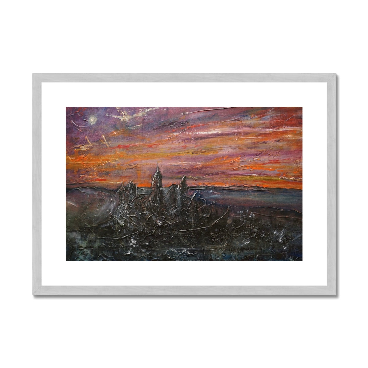 Moonlit Storr Skye Antique Framed & Mounted Print