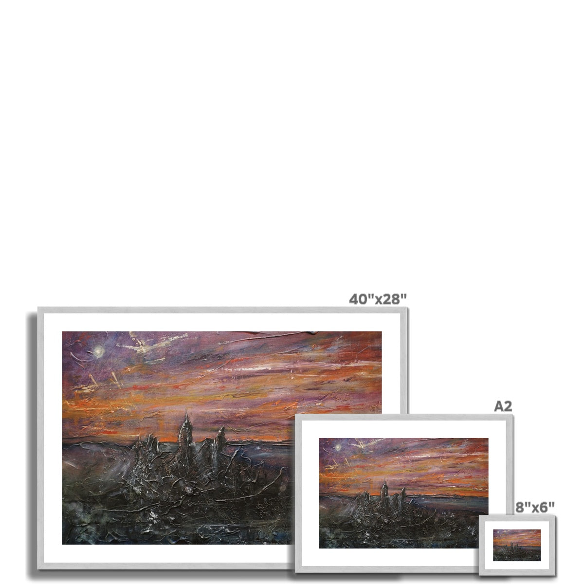 Moonlit Storr Skye Antique Framed & Mounted Print