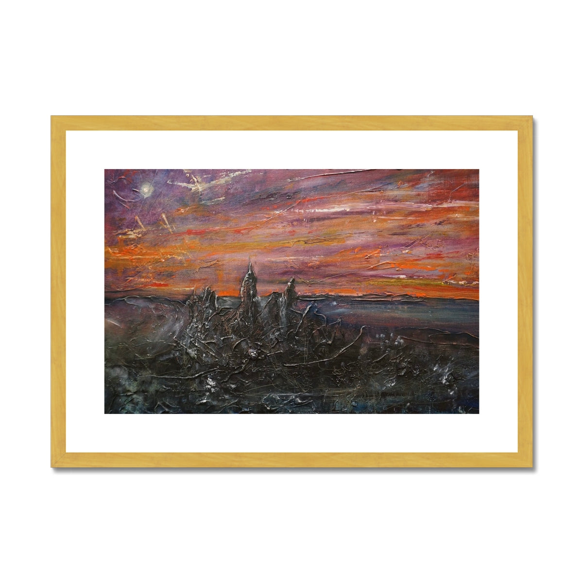 Moonlit Storr Skye Antique Framed & Mounted Print