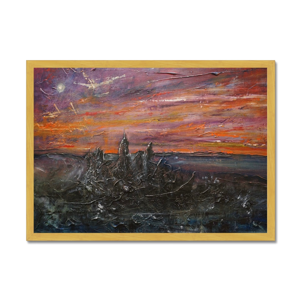 Moonlit Storr Skye Antique Framed Print