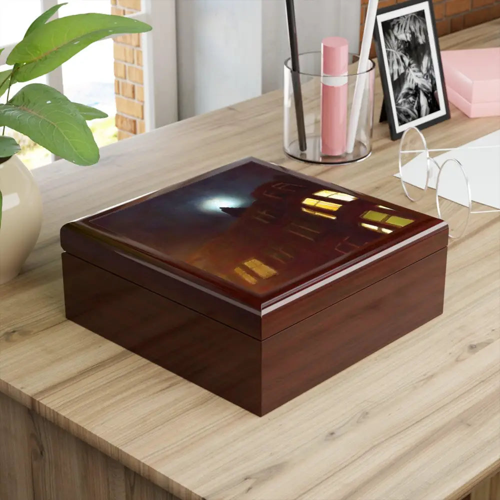 A Moonlit Tenement Art Jewellery Box