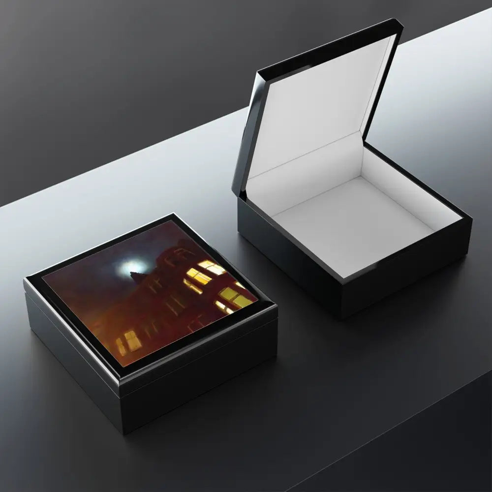 A Moonlit Tenement Art Jewellery Box