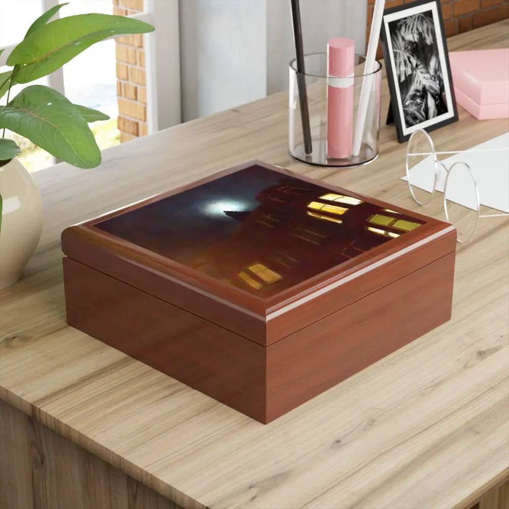A Moonlit Tenement Art Jewellery Box