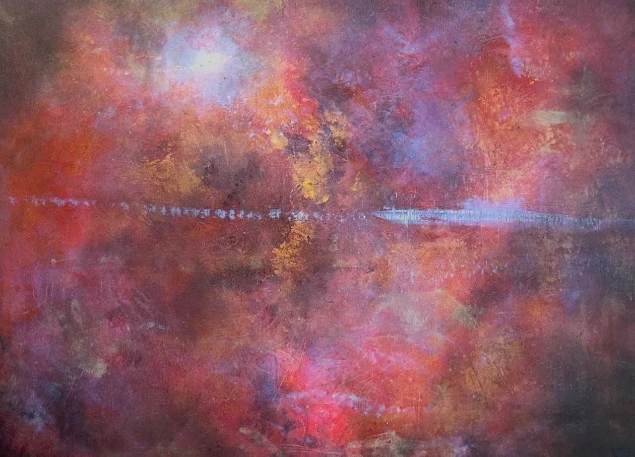Moonset Horizon Abstract Original Painting - Scottish Artist & Impressionistic Art Gallery Scotland