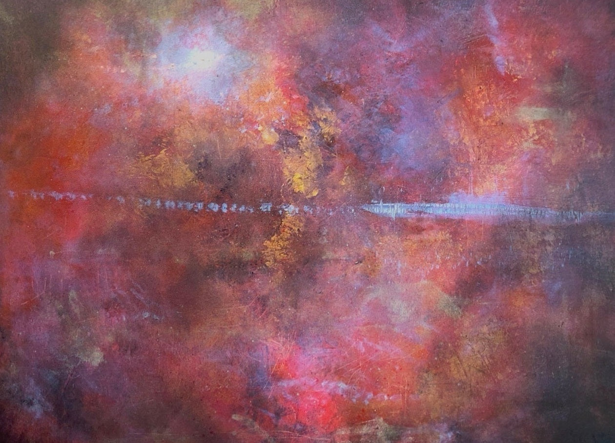 Moonset Horizon Scottish Landscape Painting