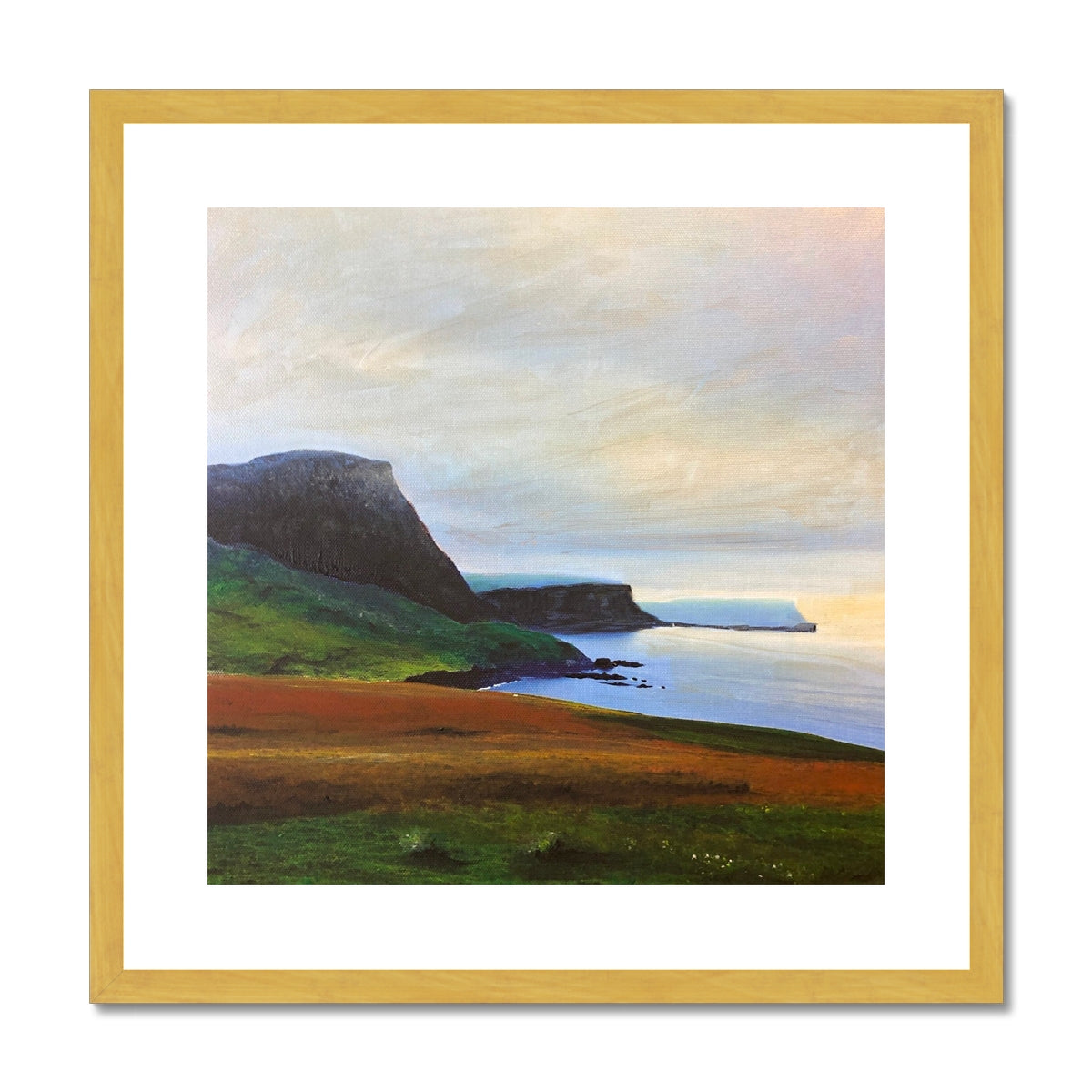 Neist Point Cliffs Antique Framed & Mounted Print
