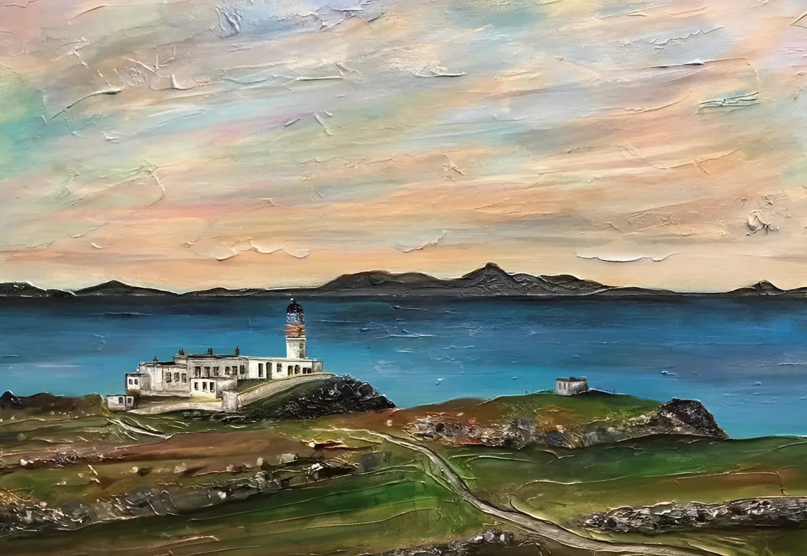 Neist Point Lighthouse Original Painting - Scottish Artist Skye Art Gallery Scotland