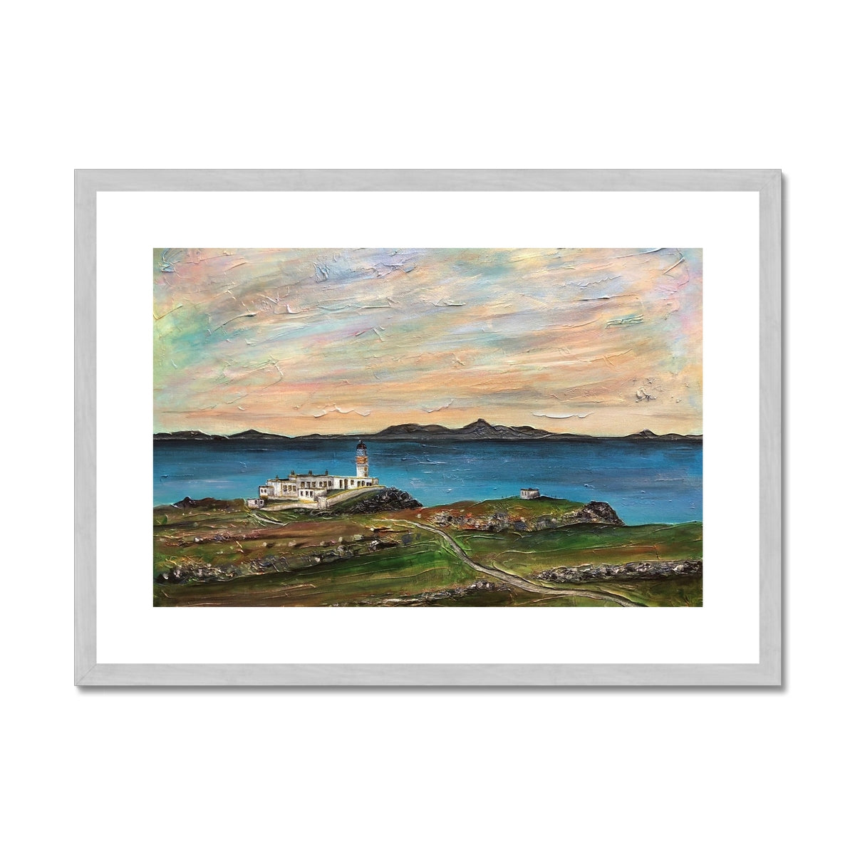 Neist Point Lighthouse Skye Antique Framed & Mounted Print