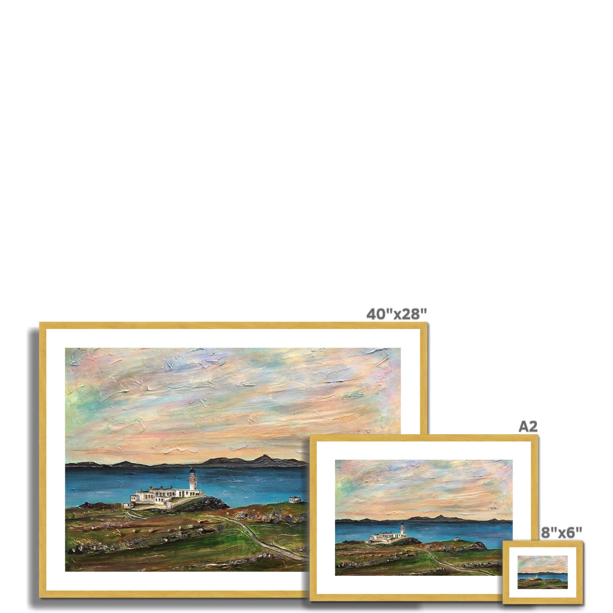 Neist Point Lighthouse Skye Antique Framed & Mounted Print