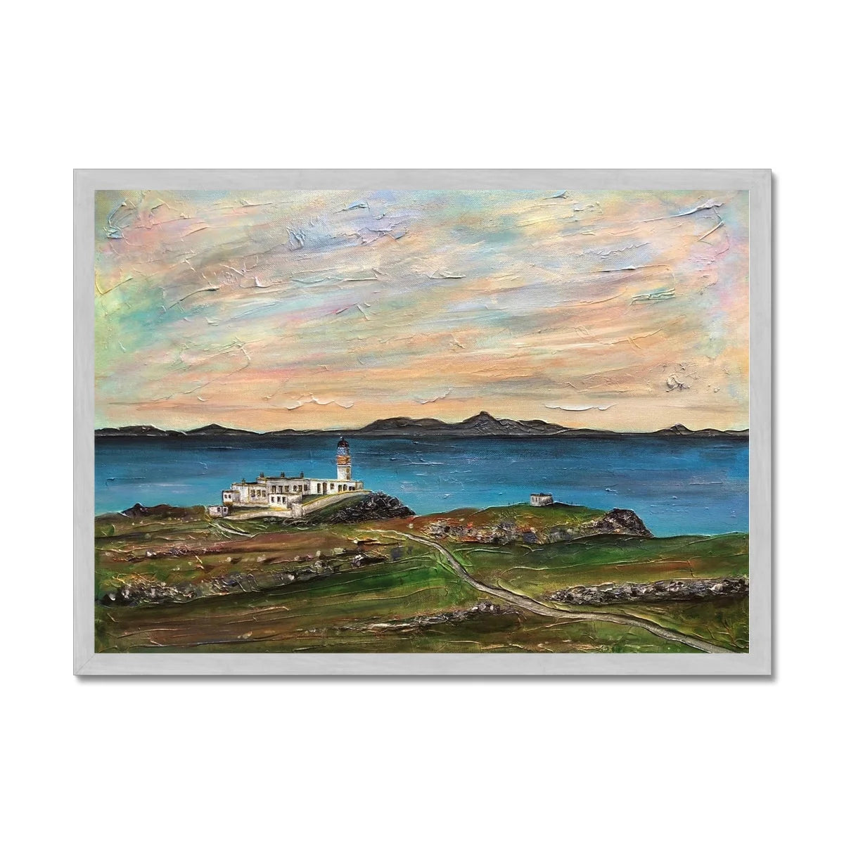 Neist Point Lighthouse Skye Antique Framed Print - Art Gallery Scotland Worldwide Shipping Paintings | Prints | Gifts from by Scottish