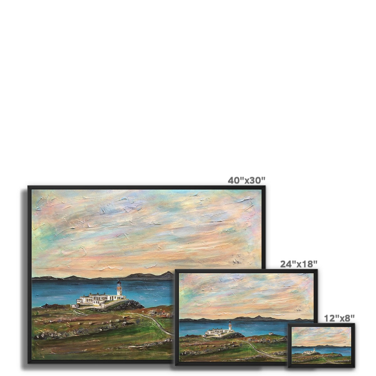 Neist Point Lighthouse Skye Framed Canvas