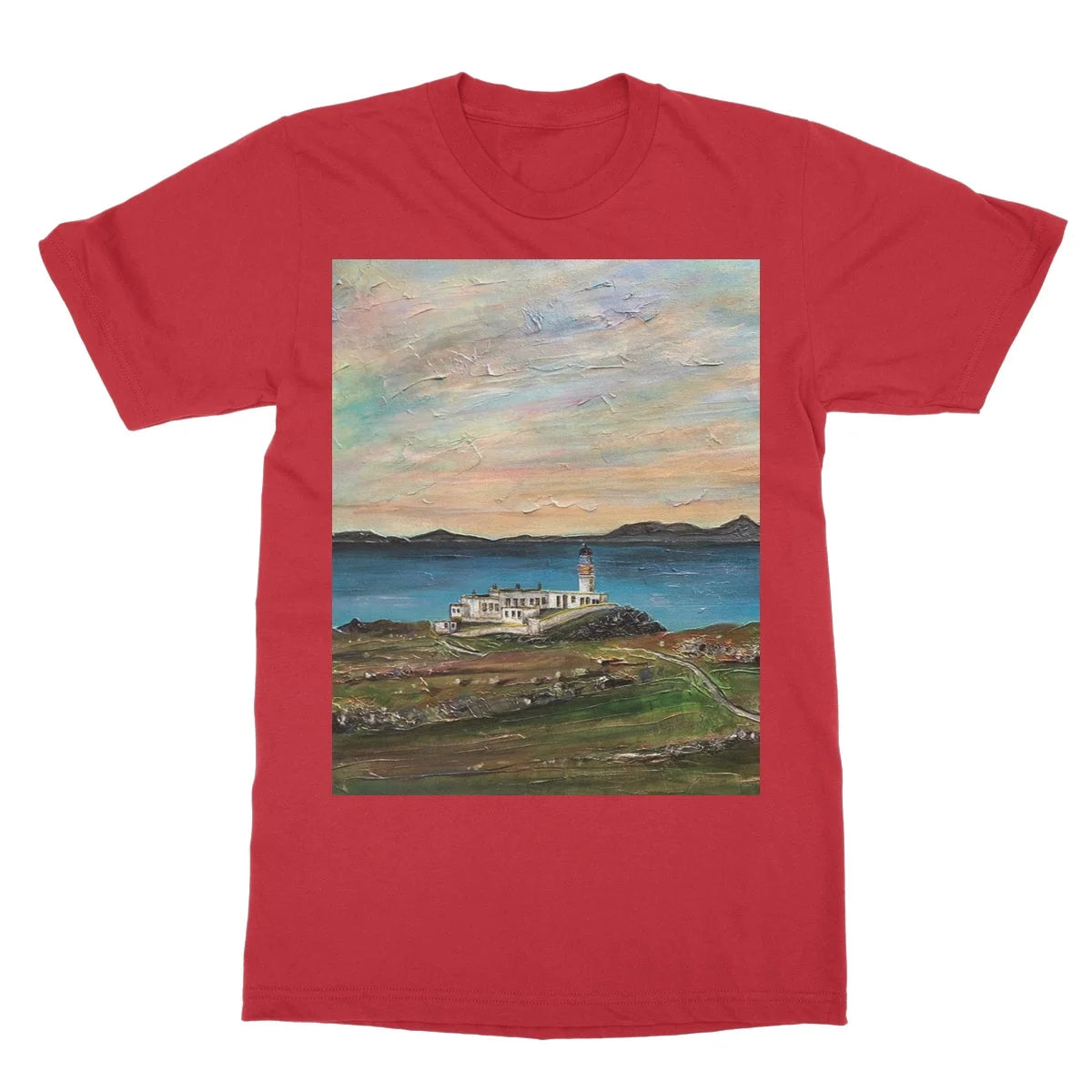 Neist Point Lighthouse Skye Softstyle T-shirt - Art Gallery Scotland Worldwide Shipping Paintings | Prints | Gifts
