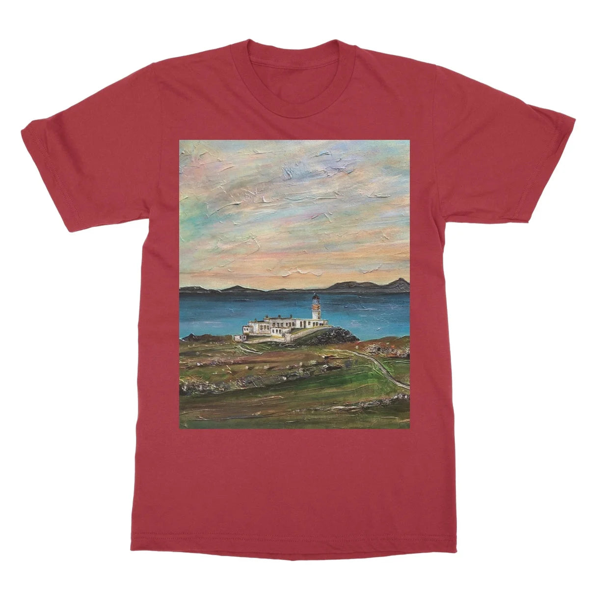 Neist Point Lighthouse Skye Softstyle T-shirt - Art Gallery Scotland Worldwide Shipping Paintings | Prints | Gifts