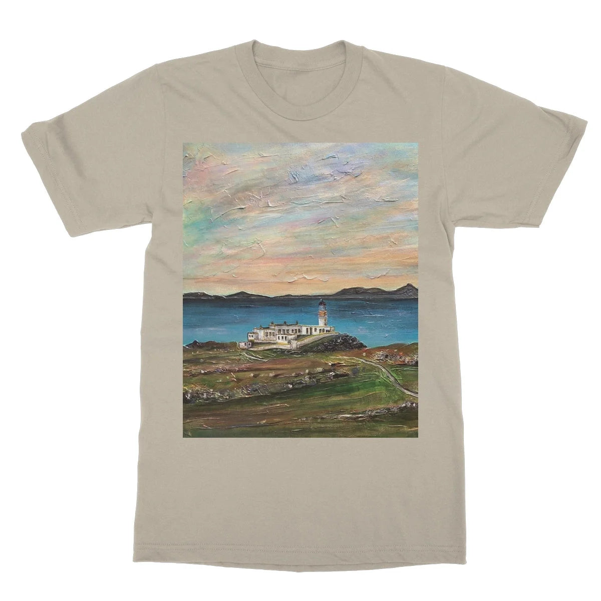 Neist Point Lighthouse Skye Softstyle T-shirt - Art Gallery Scotland Worldwide Shipping Paintings | Prints | Gifts