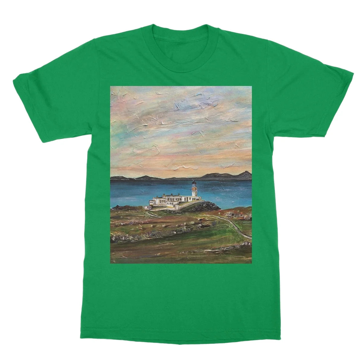 Neist Point Lighthouse Skye Softstyle T-shirt - Art Gallery Scotland Worldwide Shipping Paintings | Prints | Gifts
