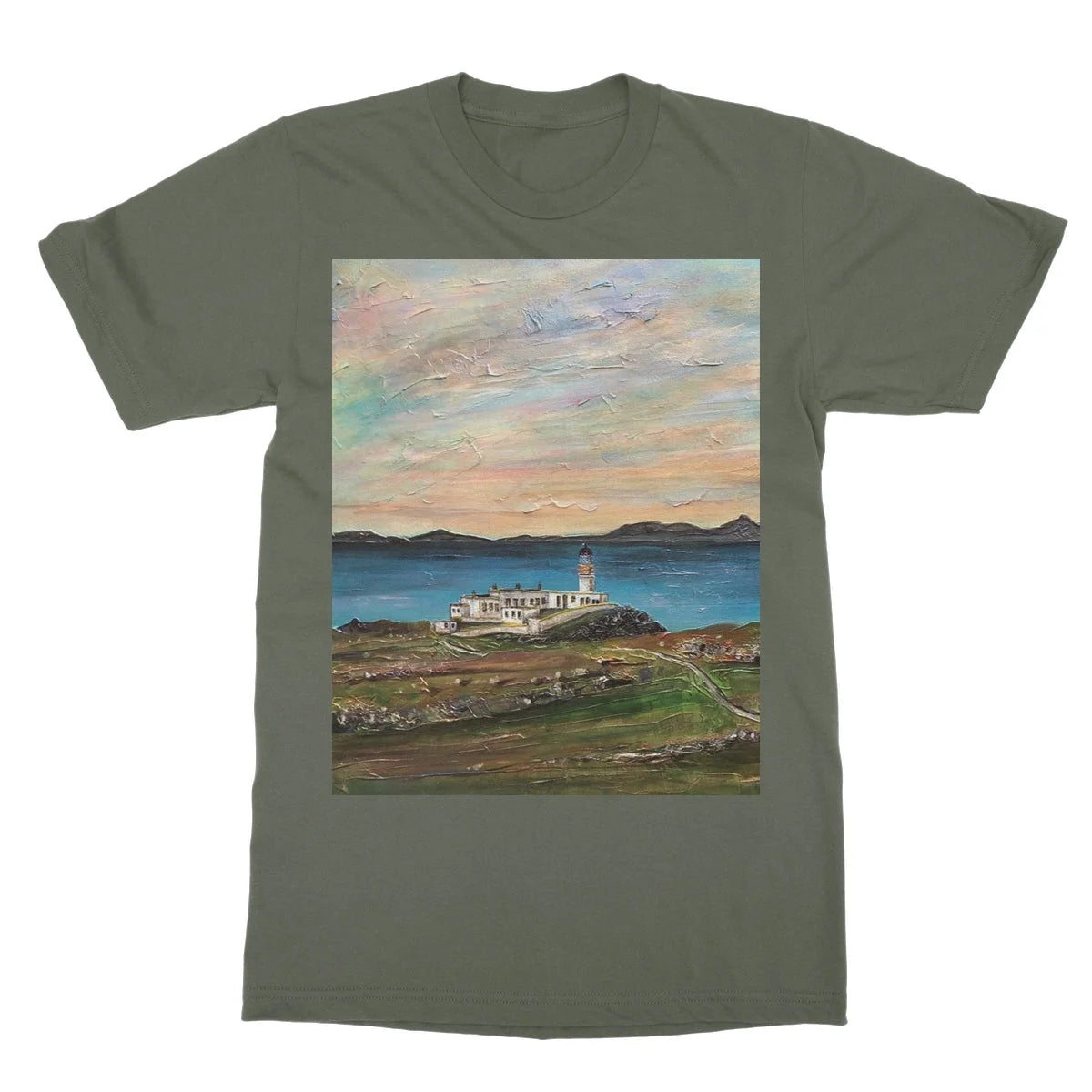 Neist Point Lighthouse Skye Softstyle T-shirt - Art Gallery Scotland Worldwide Shipping Paintings | Prints | Gifts