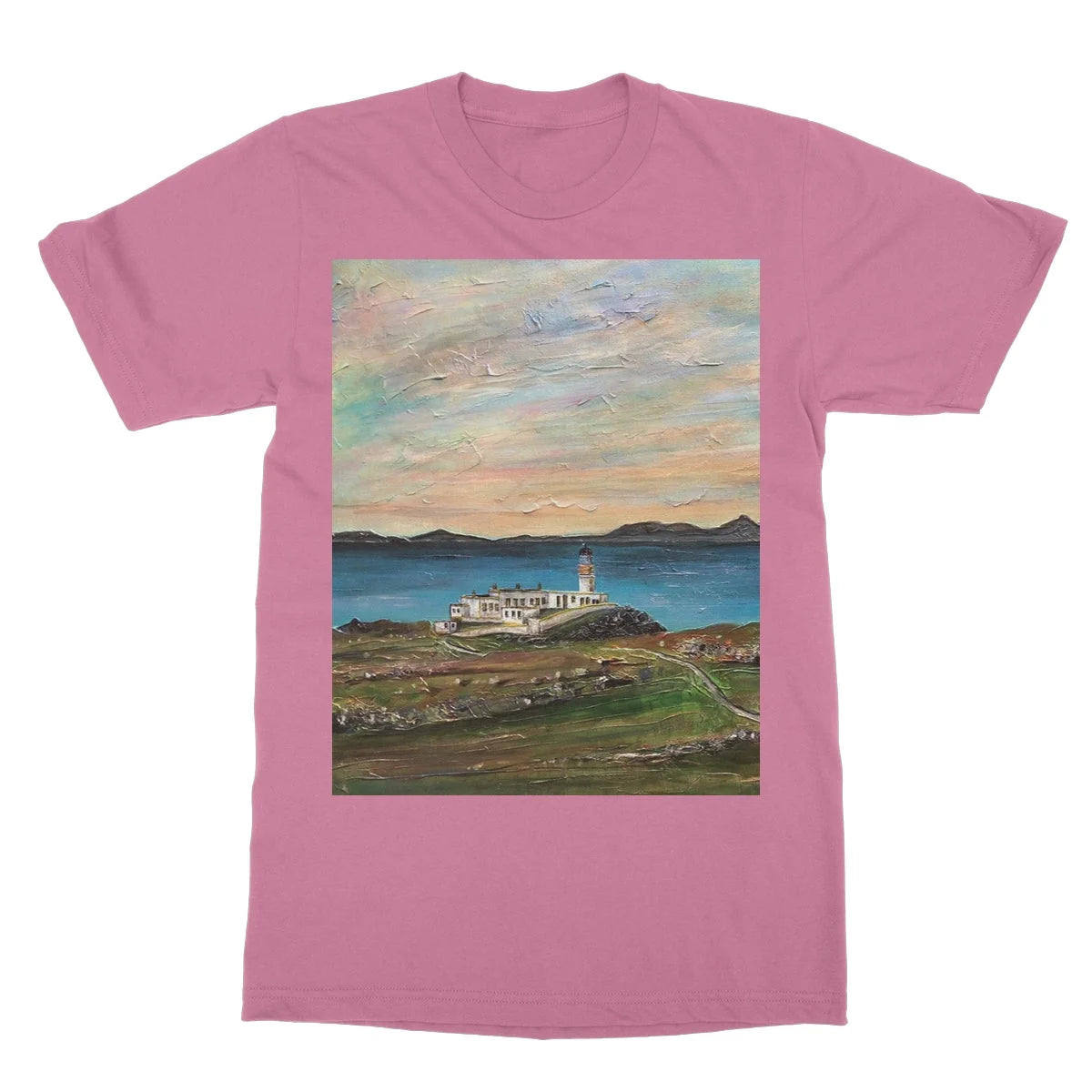 Neist Point Lighthouse Skye Softstyle T-shirt - Art Gallery Scotland Worldwide Shipping Paintings | Prints | Gifts