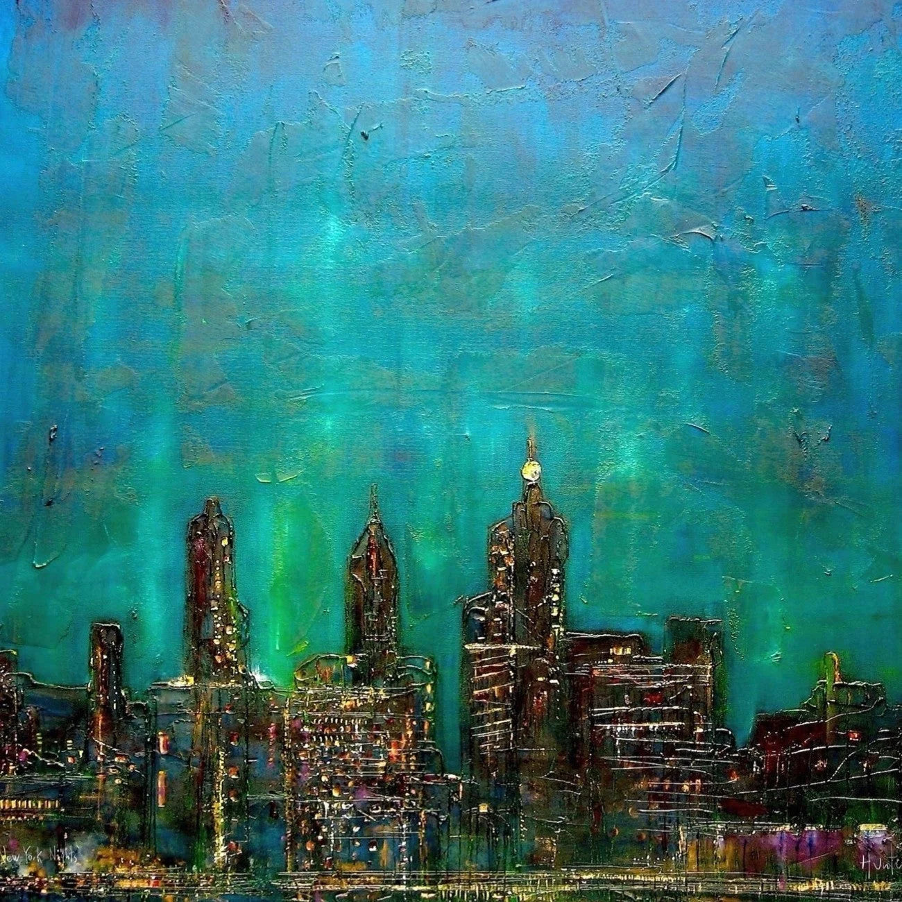 New York Nights Original Painting - Scottish Artist World Art Gallery Scotland