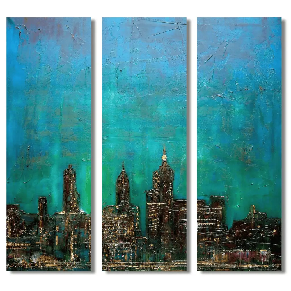 New York Nights Triptych - Scottish Statement Interior Wall Art - World Gallery Scotland