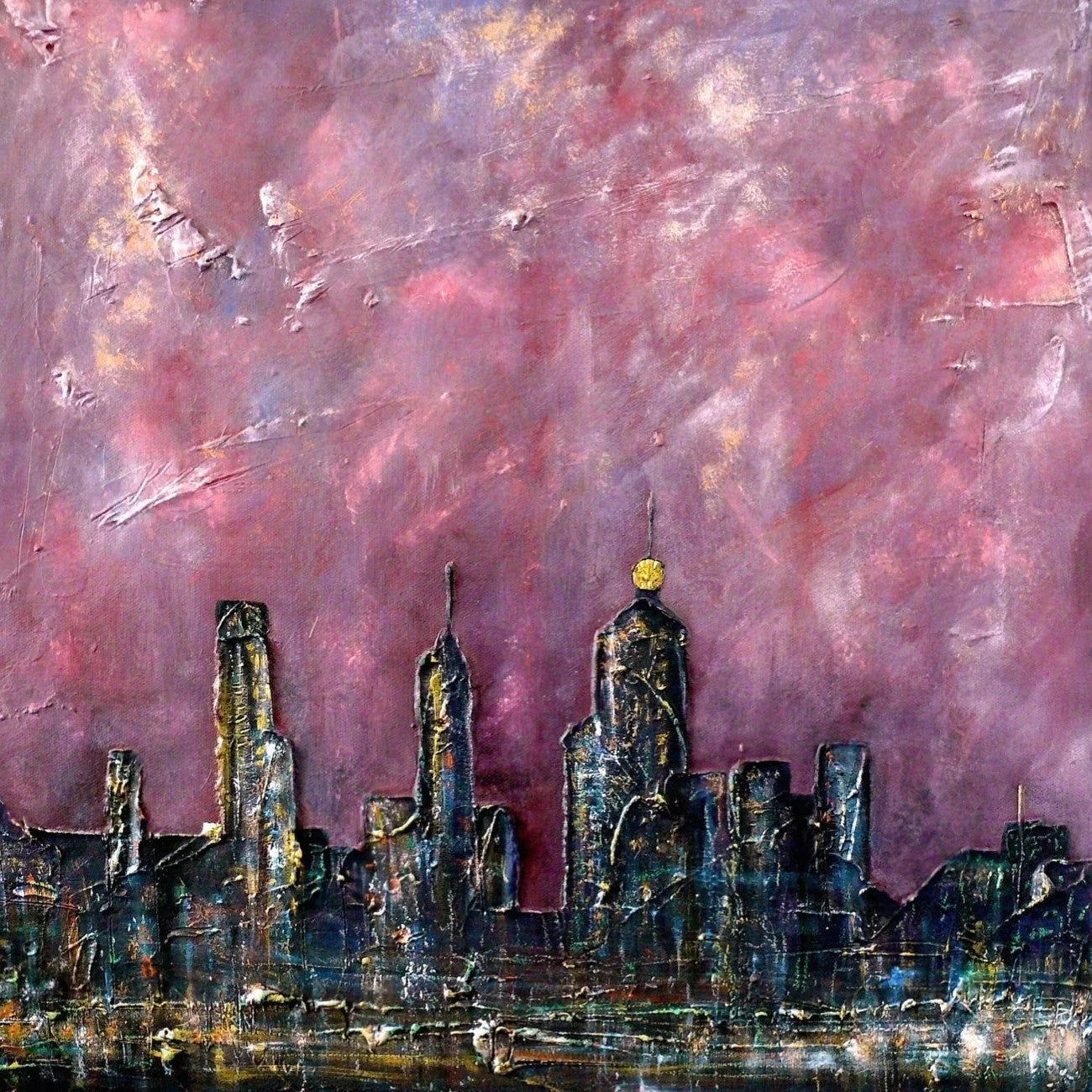 New York Snow Original Painting - Scottish Artist World Art Gallery Scotland
