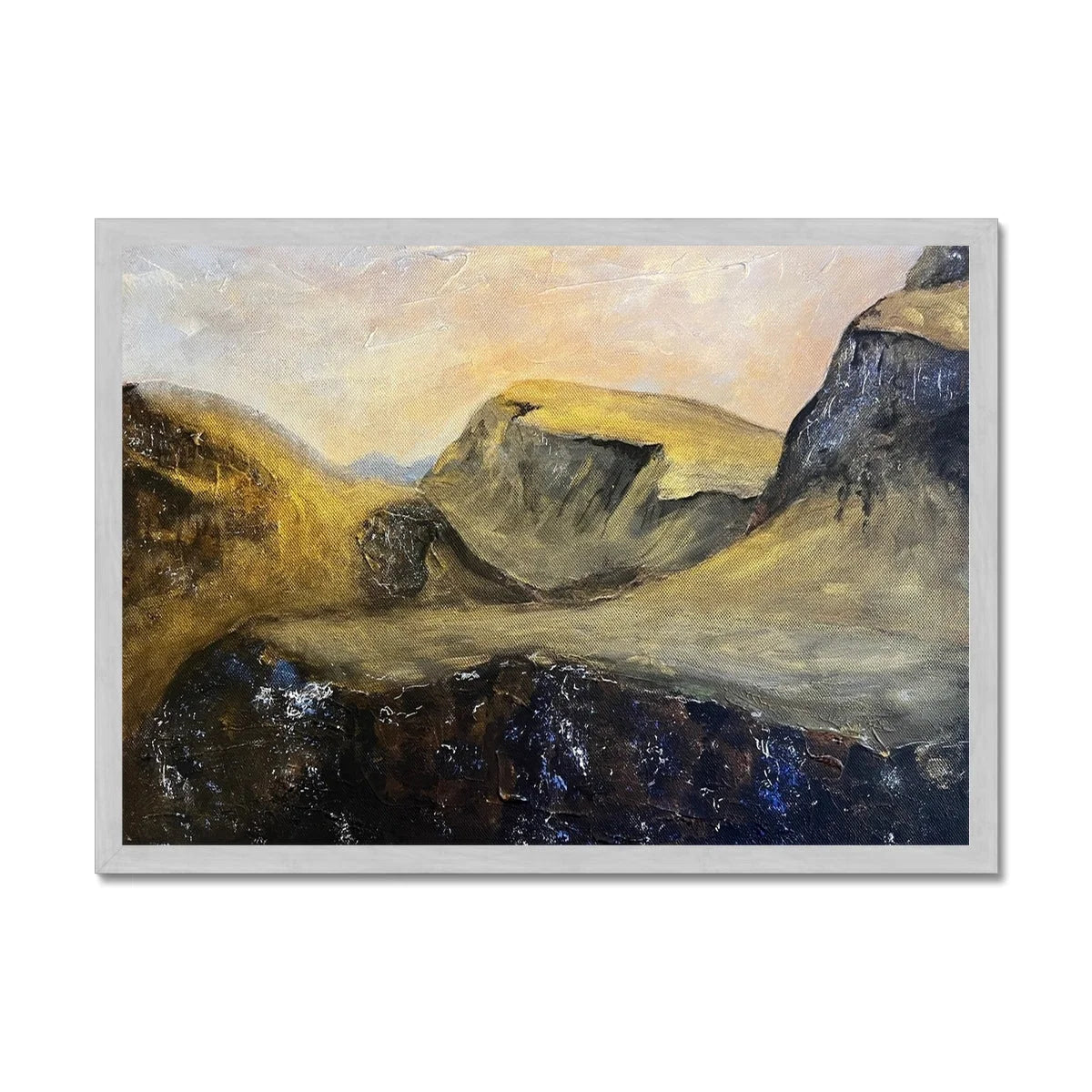 The Quiraing Antique Framed Print - Skye Art Gallery Scotland Worldwide Shipping Paintings | Prints | Gifts from by Scottish Artist Hunter