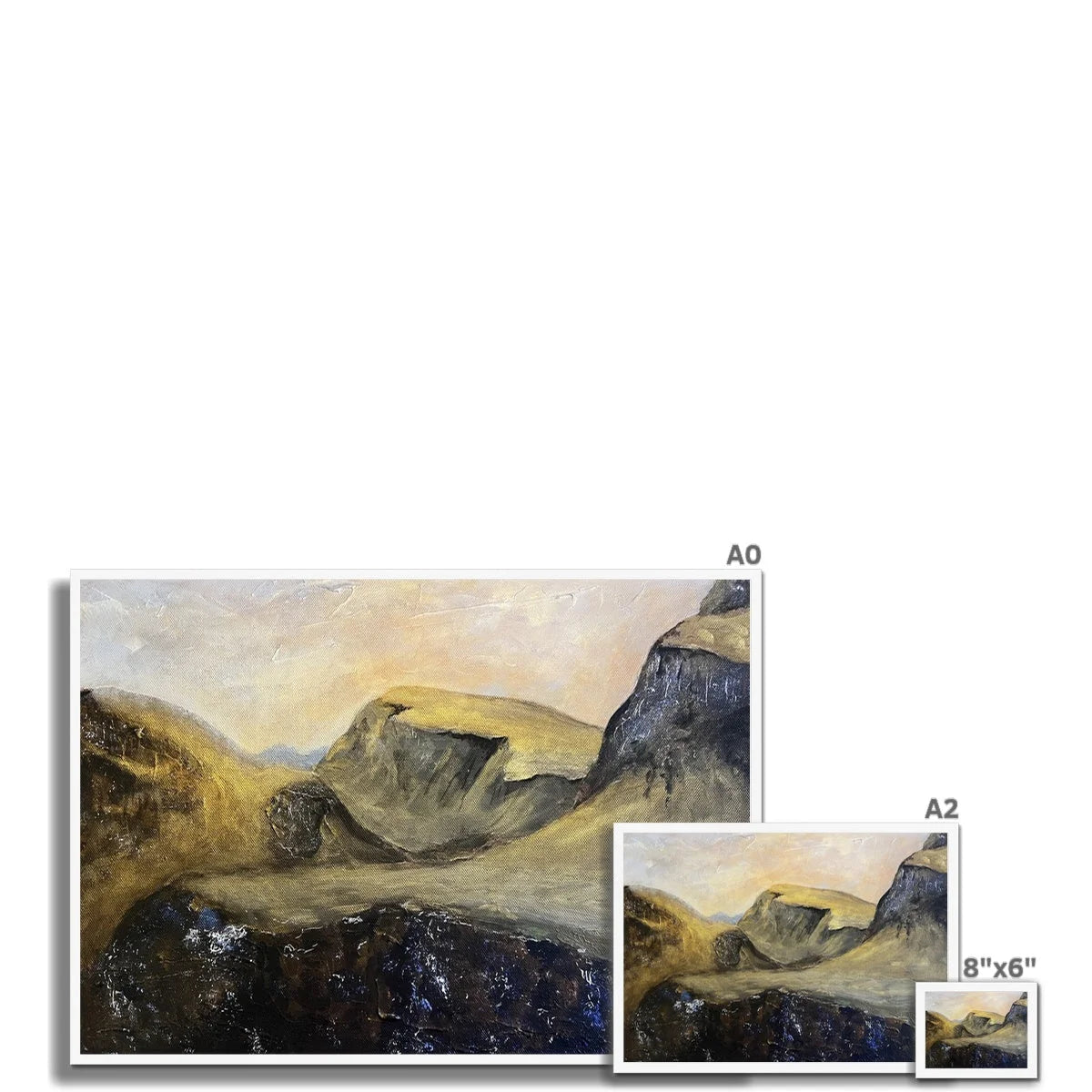 The Quiraing Framed Print - Skye Art Gallery Scotland Worldwide Shipping Paintings | Prints | Gifts from by Scottish Artist Hunter