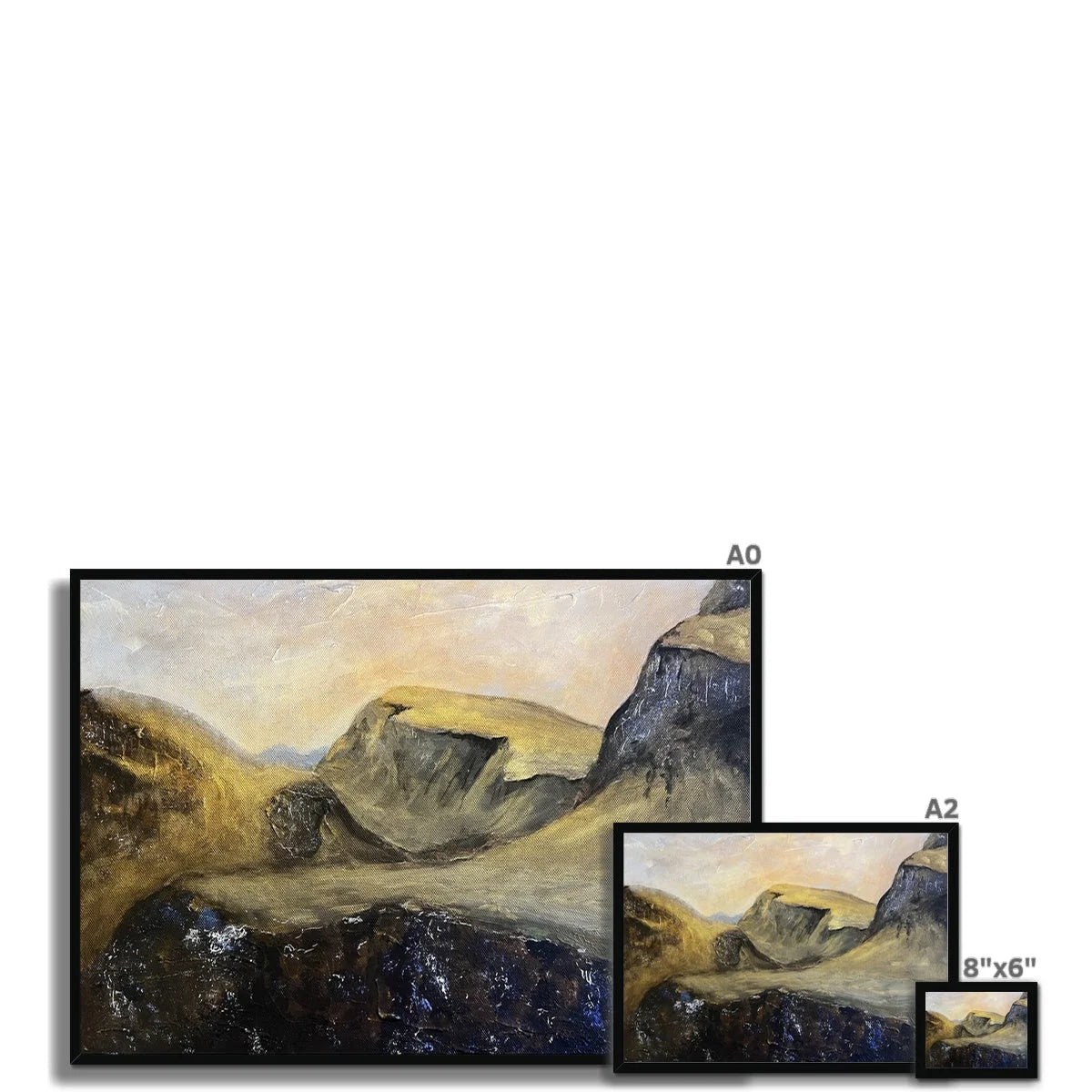 The Quiraing Framed Print - Skye Art Gallery Scotland Worldwide Shipping Paintings | Prints | Gifts from by Scottish Artist Hunter