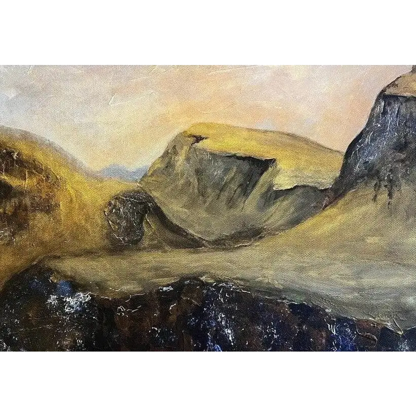 Oil painting of mountainous landscape from The Quiraing Skye Scottish artist art print