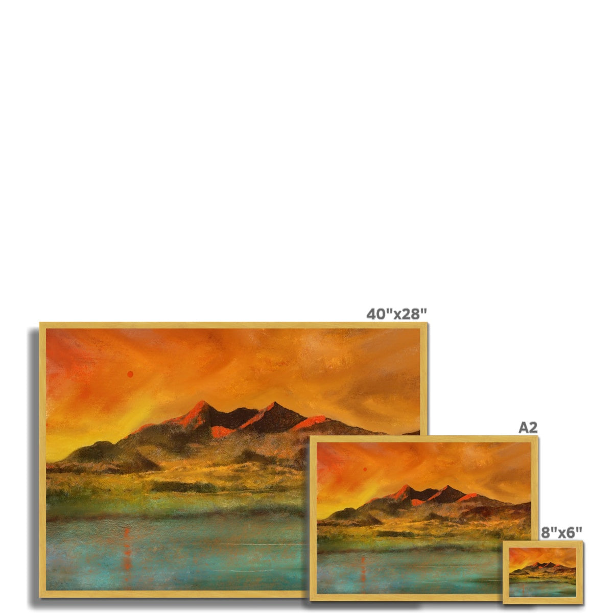 Red Moon Cuillin Antique Framed Print