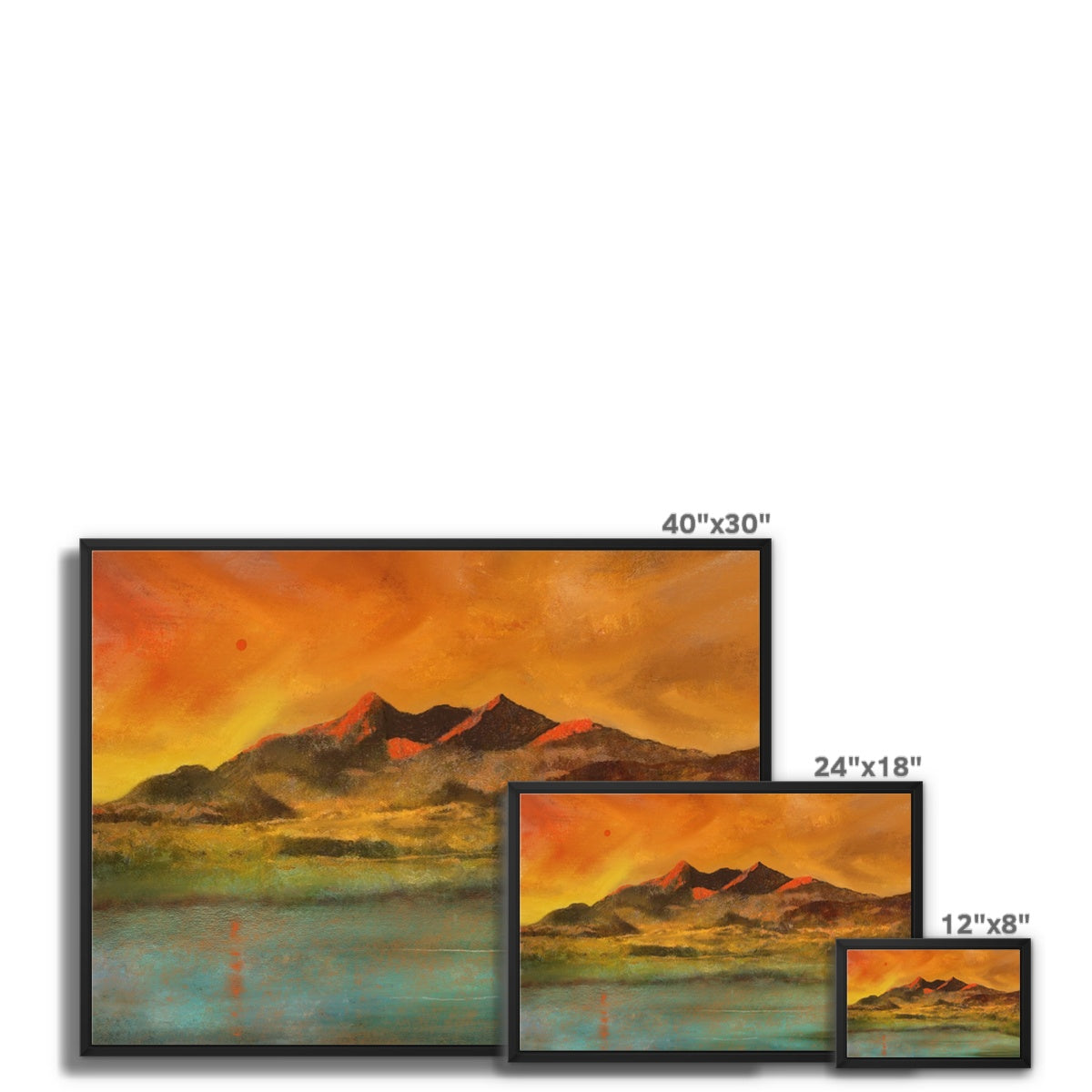 Red Moon Cuillin Framed Canvas