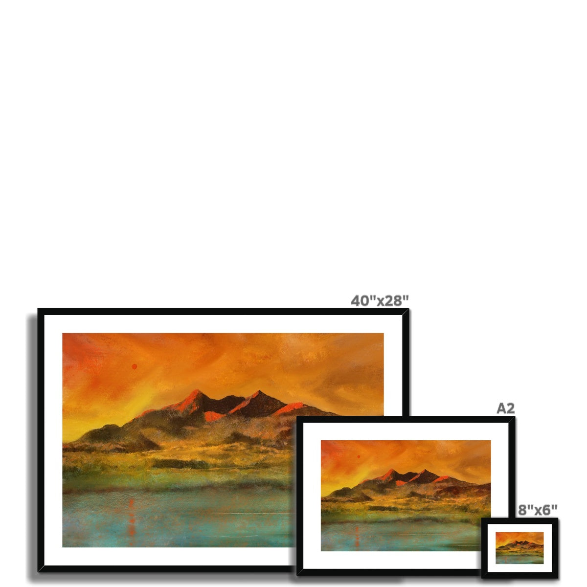 Red Moon Cuillin Framed & Mounted Print