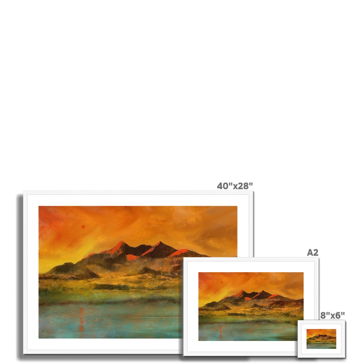 Red Moon Cuillin Framed & Mounted Print