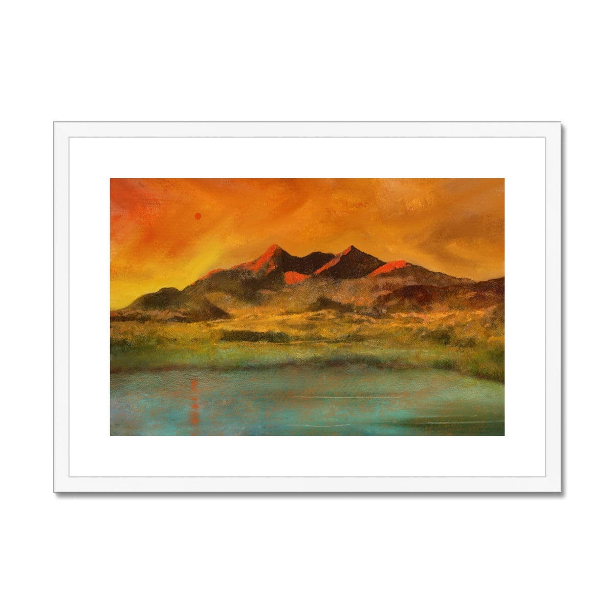 Red Moon Cuillin Framed & Mounted Print