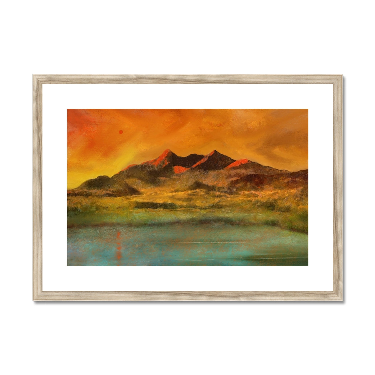 Red Moon Cuillin Framed & Mounted Print