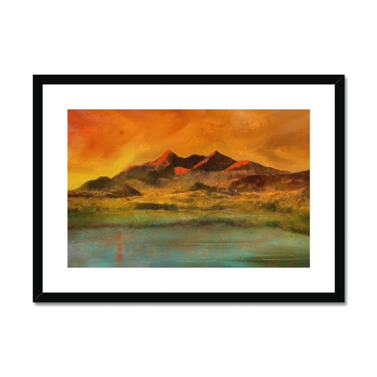 Red Moon Cuillin Framed & Mounted Print
