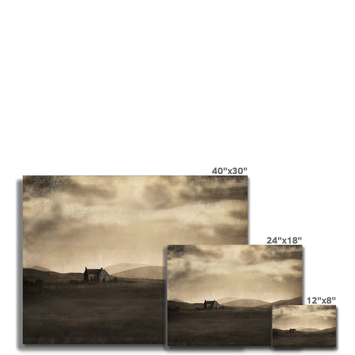 Scottish Paintings - ' A Moonlit Croft ' Canvas
