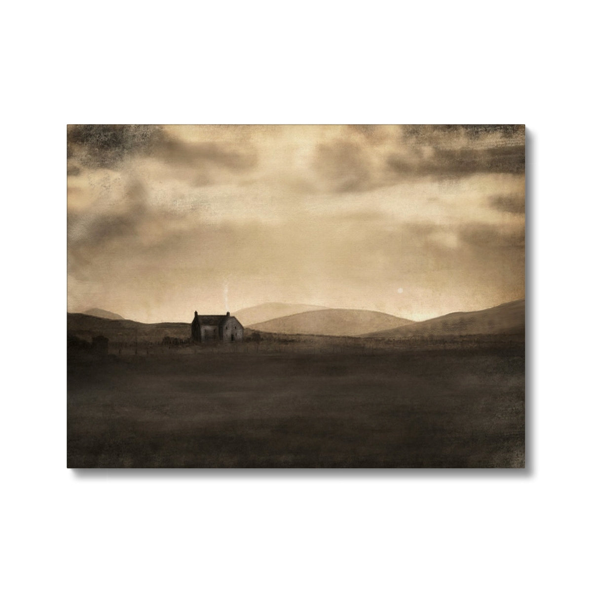 Scottish Paintings - ' A Moonlit Croft ' Canvas