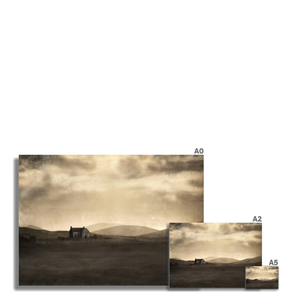 Scottish Paintings - ' A Moonlit Croft ' Fine Art Print