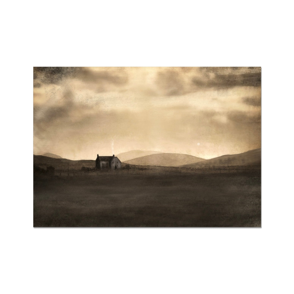 Scottish Paintings - ' A Moonlit Croft ' Fine Art Print